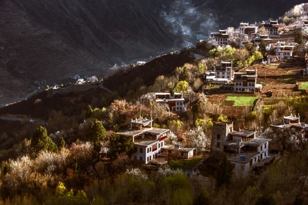 美景-藏寨-村庄-山-风光 图片素材