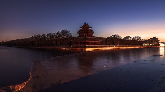 光影-建筑-风光-日落-色彩 图片素材