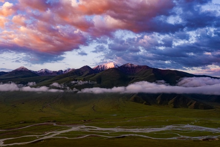 草原-山脉-新疆-风光-光影 图片素材