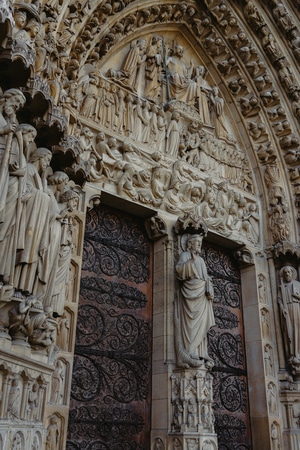 教堂-法国-巴黎-巴黎圣母院-旅行 图片素材