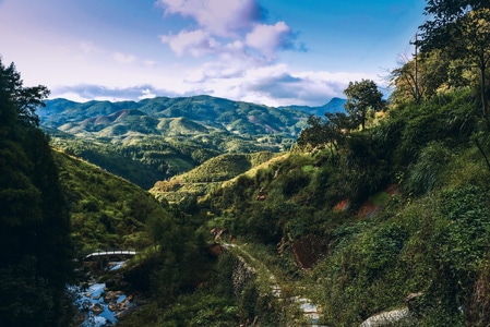 风光-山川-自然-溪水-小桥 图片素材