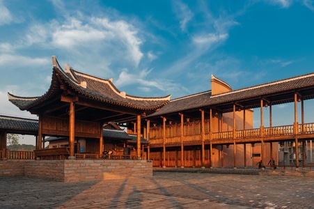 生活-戏台-光影-戏台-房屋 图片素材