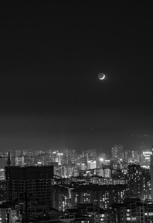 天文摄影-月相-黑白-风光-天文 图片素材