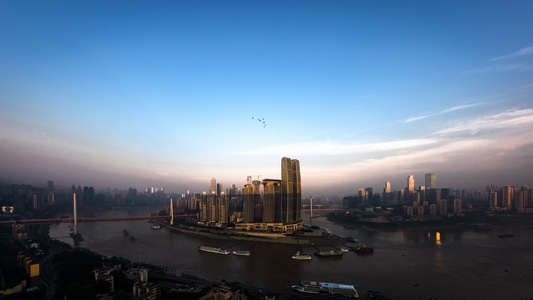 城市-建筑-飞鸟-城市-城市风光 图片素材