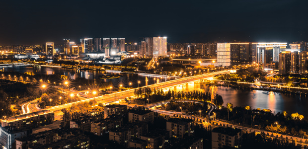 夜色-太原-城市-长风商务区-太原夜景 图片素材