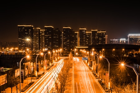 山西-太原-长风商务区-大美太原-太原夜景 图片素材
