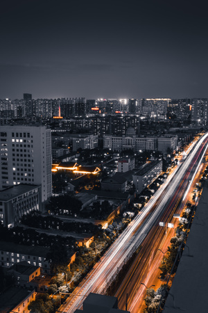 夜色-太原-城市-长风商务区-太原夜景 图片素材