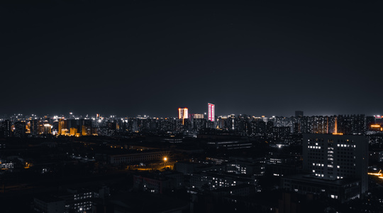 夜色-太原-城市-长风商务区-太原夜景 图片素材