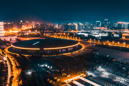 夜色-太原-城市-长风商务区-太原夜景 图片素材