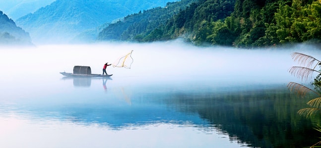 东江-雾-风景-江-江面 图片素材