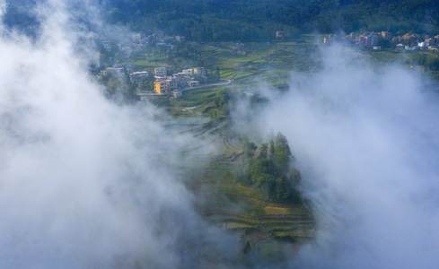 红河哈尼族彝族自治州-风光-风光-风景-云雾 图片素材