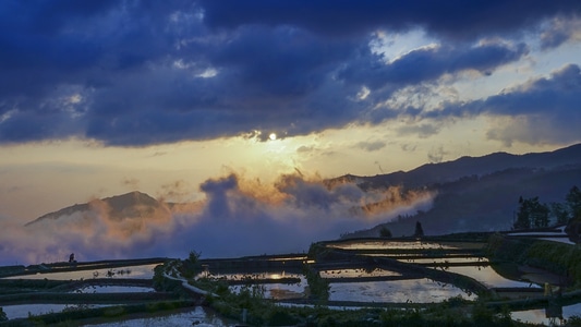 红河哈尼族彝族自治州-风光-农田-田园-田地 图片素材