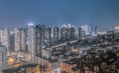 邬霓-城市-夜景-广安-城市风光 图片素材