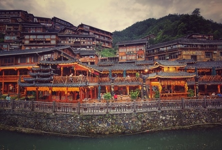 黔东南苗族侗族自治州-千户苗寨-风景-千户苗寨-房屋 图片素材