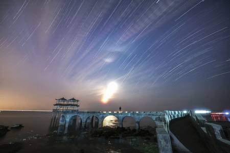 2020-疫情防控中的新年-星空-月夜-风景 图片素材