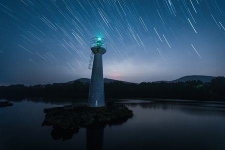 星軌-星空-桂林-水面-水面 图片素材
