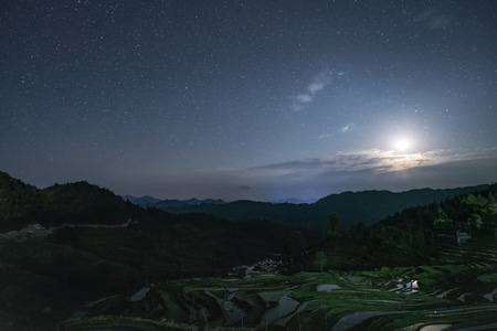 梯田-星空-2020-自然-风景 图片素材