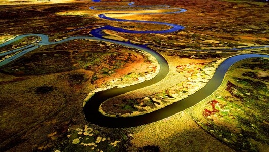 河流-湿地-秋色-多彩-河流 图片素材