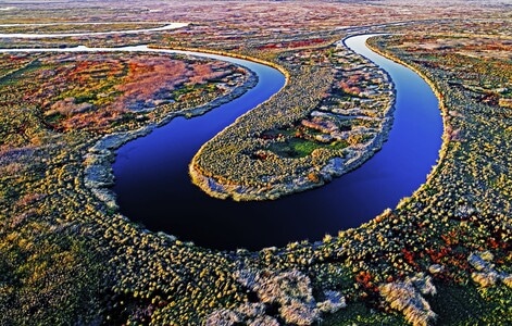 河湾-沼泽地-秋色-风景-风光 图片素材