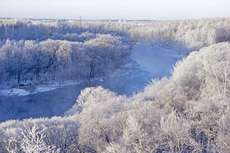 库尔滨河-雾凇-雪景-不冻河-库尔滨河 图片素材