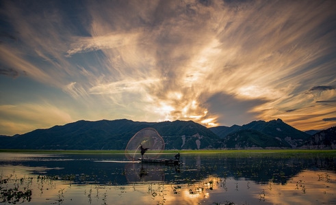 秋日物语-夕阳-晚霞-霞光-云霞 图片素材