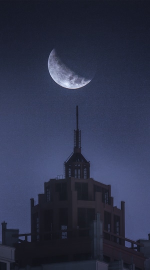 风光-城市-南宁-70周年城市-月亮 图片素材