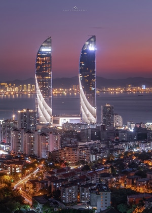 城市-厦门-建筑-夜景-城市 图片素材