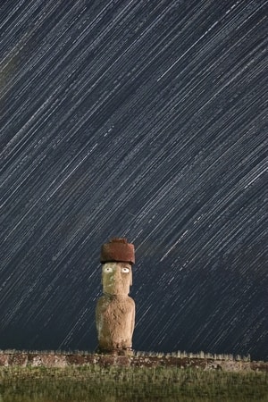 风光-星轨-复活节岛-石人像-星轨 图片素材