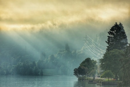旅行-晨曦-瑞士-风景-湖 图片素材
