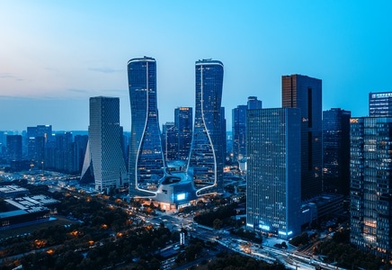 钱江新城-杭州-城市阳台-市民中心-来福士大厦 图片素材