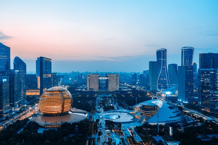 钱江新城-杭州-城市阳台-市民中心-来福士大厦 图片素材