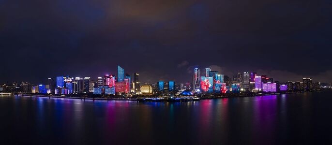 杭州-天际线-全景图-建筑-高楼大厦 图片素材