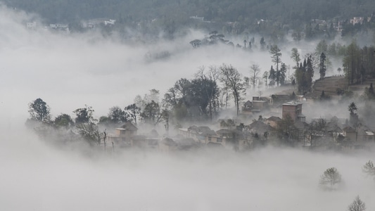 风光-乡村-雾-风景-乡村 图片素材