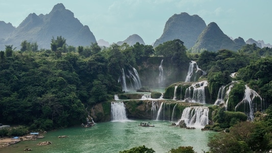 德天瀑布-瀑布-风光-广西-山水 图片素材