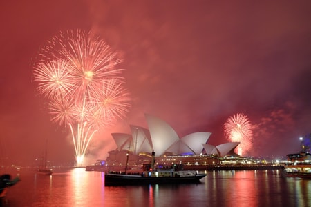 悉尼跨年-彩色-旅行-焰火-焰火 图片素材