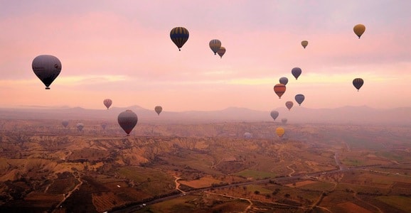旅行-热气球-彩色-热气球-风景 图片素材