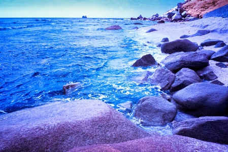 红外影像-色彩-旅行-风光摄影-海岸 图片素材