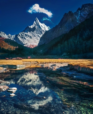 高原-风光-稻城亚丁-冲古草甸-风景 图片素材