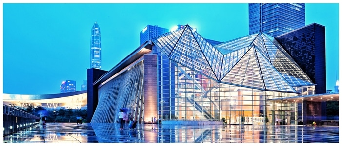 夜景-建筑-深圳图书馆-夜景-房屋 图片素材