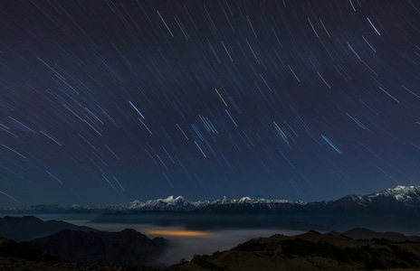 旅行-摄影-星空-月夜-云海 图片素材