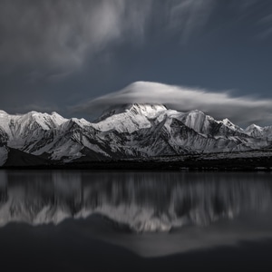 雪山-摄影-旅行-贡嘎-冷噶措 图片素材