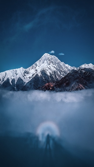 风光-雪山-佛光-云海-贡嘎 图片素材