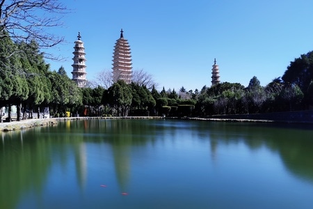 大理-建筑-手机摄影-崇圣寺-三塔 图片素材