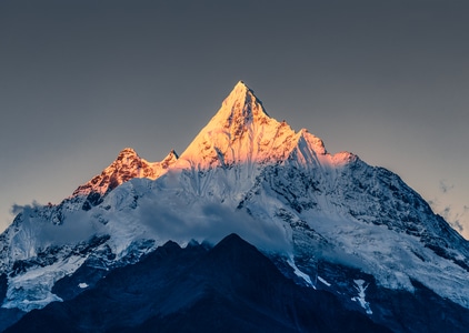 山川-清晨-旅行-雪山-日出 图片素材