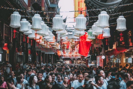 心情-风景-天空-购物街-人群 图片素材