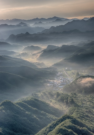 风光-清晨-雾-北京-山 图片素材