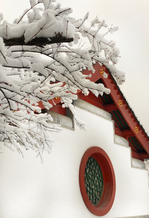 雪世界-北京市-大观园-大观园-古建筑 图片素材
