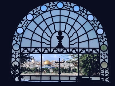 耶路撒冷-圣殿-窗外-风景-窗户 图片素材