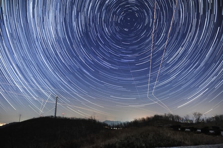 天文-星野-星空-蜘蛛网-星轨 图片素材