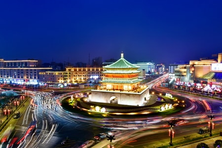 旅行-夜景拍摄-西安钟楼-城市-城市风光 图片素材